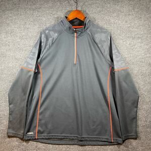 Free Country Micro-Tech 1/4 Zip Pullover Men's XL Gray Outdoors Hiking Trail